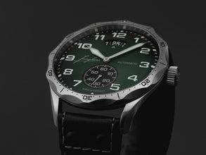 Junghans 27/4495.00 Pilot Automatic Green Dial Date Small Seconds