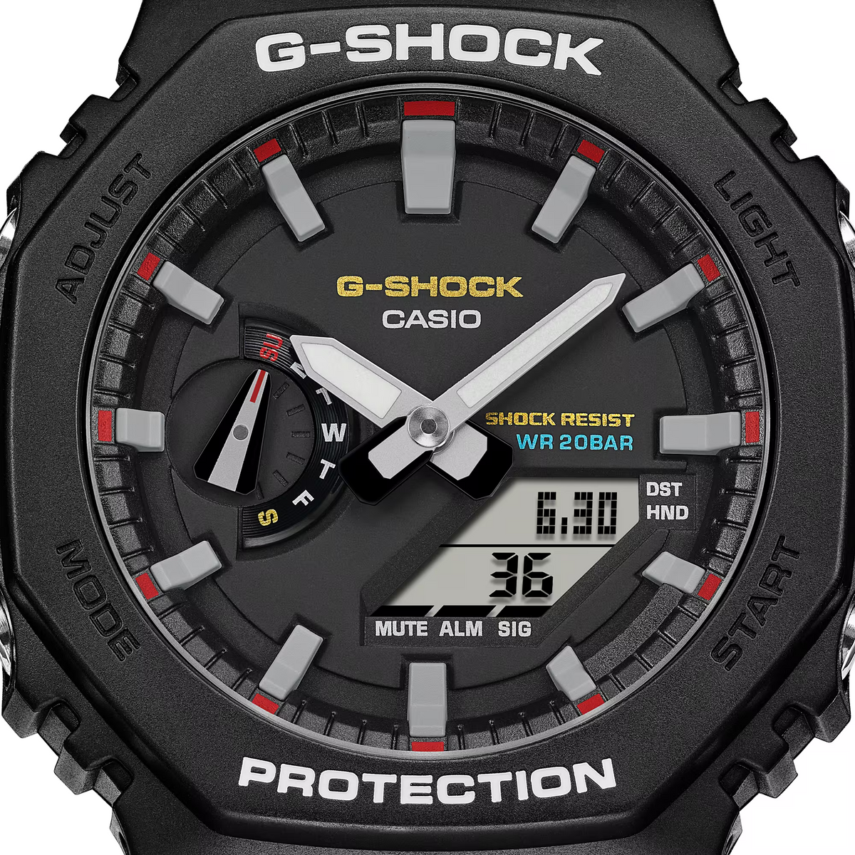 G-SHOCK 1PIU1UGUALE3 限定モデル 3420P＊JA G-Shock GA2100RL-1A Octagonal Ana-Digi Origin Colors Black Resin