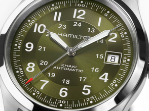 Hamilton H70455560 Khaki Field Auto Green Sunburst 38mm Leather Automatic