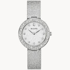 Bulova 96L329 Golden Age Crystal Silver Dial Ladies