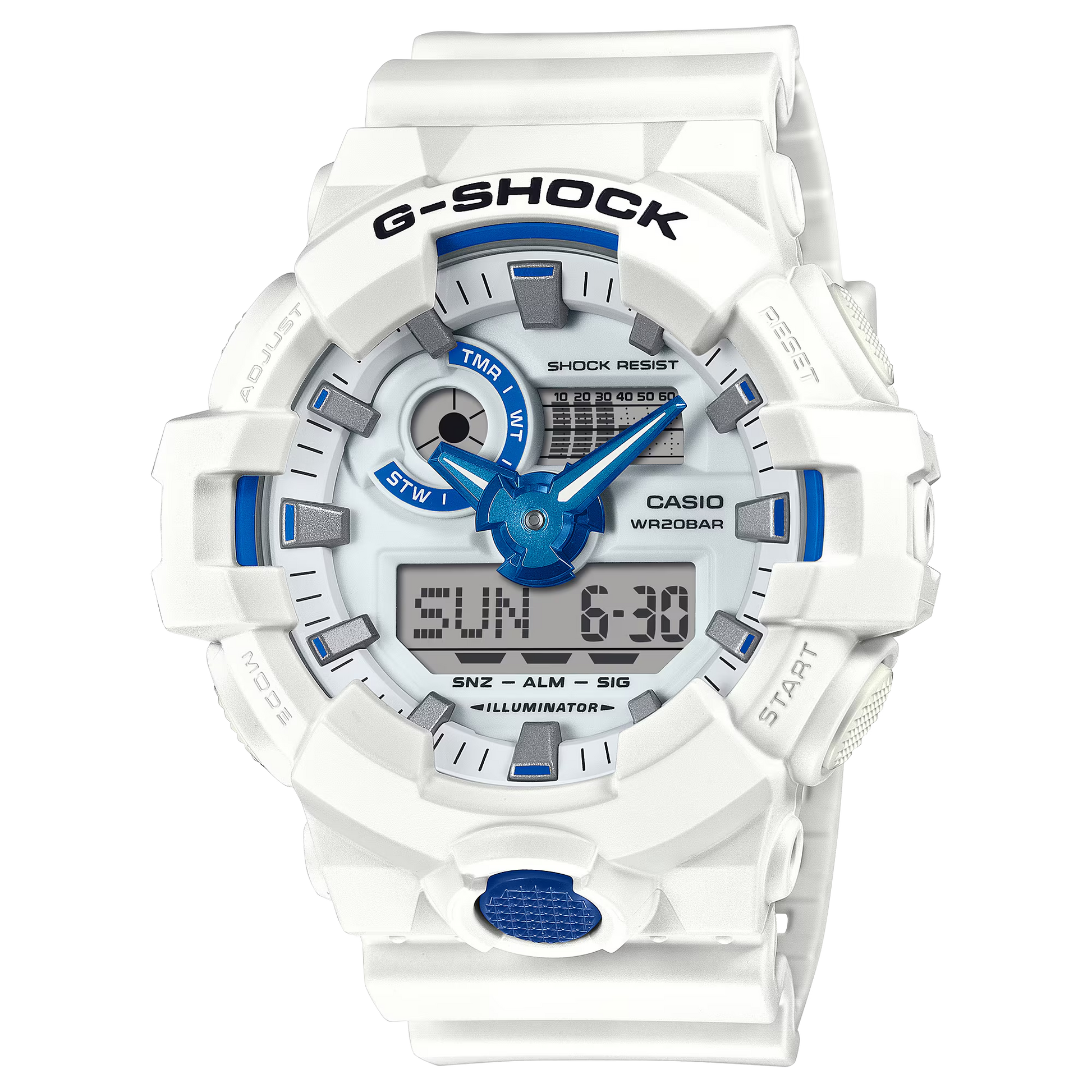 G-Shock GA700HDS-7A Summer Seas White and Blue Lume Dial Ana-Digi