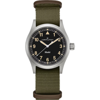 Hamilton H69401930 Khaki Field Quartz 38mm Black Dial Green Nato