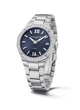 Baume et Mercier 10765 Riviera Blue Textured Dial Diamonds Ladies