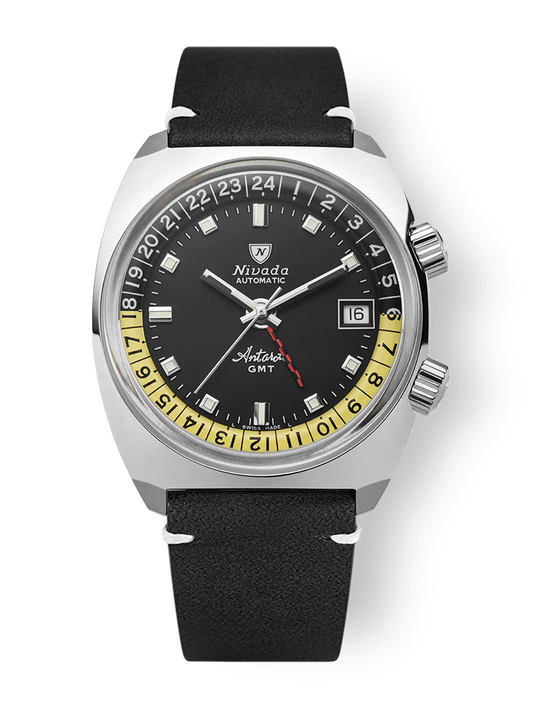 Nivada Grenchen 32043A15 Antarctic GMT Black 36mm Automatic