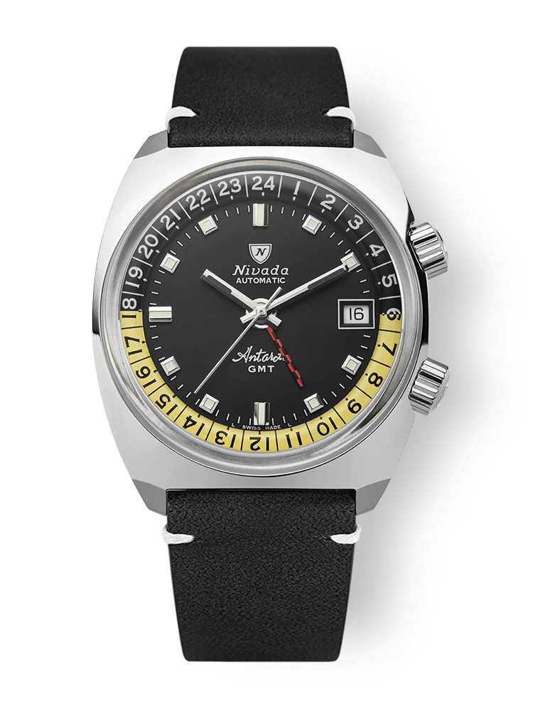 Nivada Grenchen 32043A15 Antarctic GMT Black 36mm Automatic