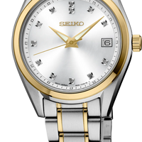 Seiko SUR582 Diamonds Two-Tone Silver Dial Quartz