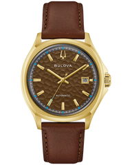 Bulova 97B244 Tony Bennett NYC Brown Hammered Dial Automatic Gold Tone