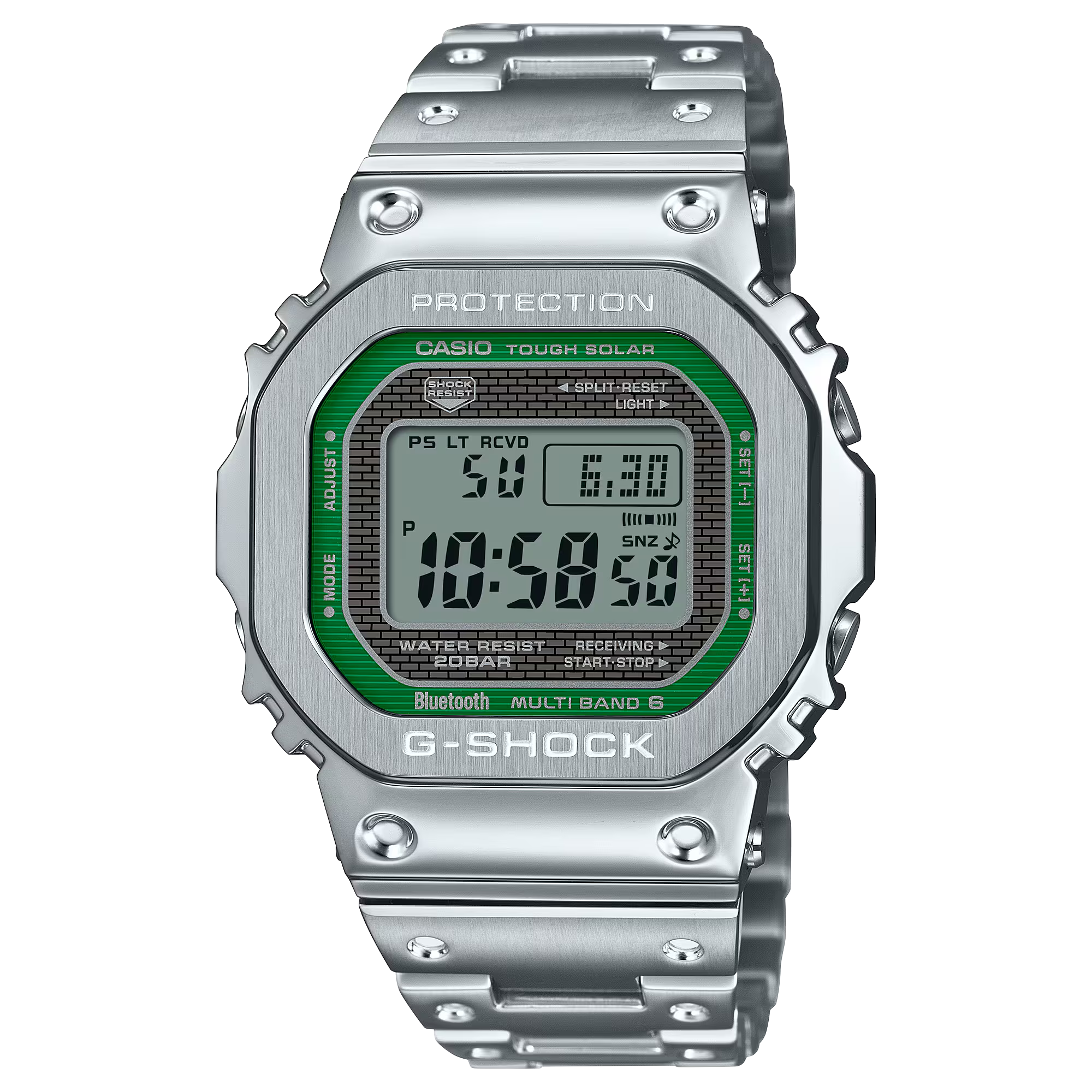 G-Shock GMWB5000D-3 Full Metal Square Green Positive Display