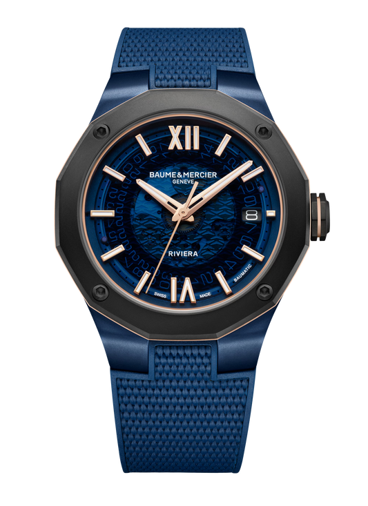 Baume et Mercier 10769 Riviera Sapphire Blue Dial Baumatic