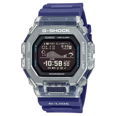 G-Shock GBX100S-2 G-LIDE Shimmering Waves Blue High-Res Digital Display