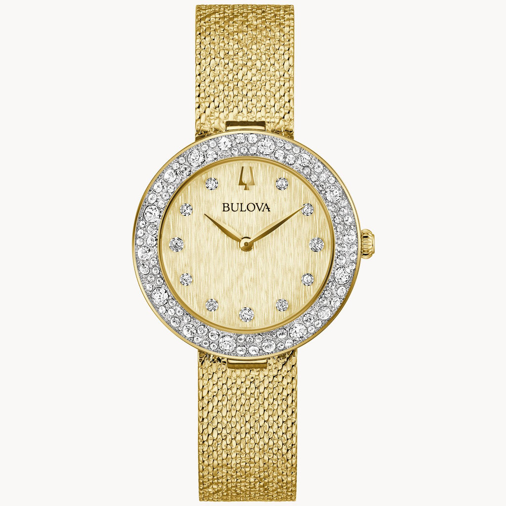 Bulova 98L321 Golden Age Crystal Yellow Gold Dial Ladies Quartz