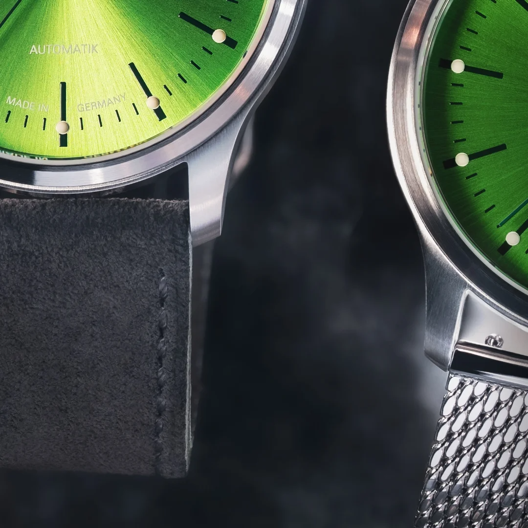 Muhle Glashutte M1-40-76-1-LBV Panova Lime Dial Suede Strap Automatic