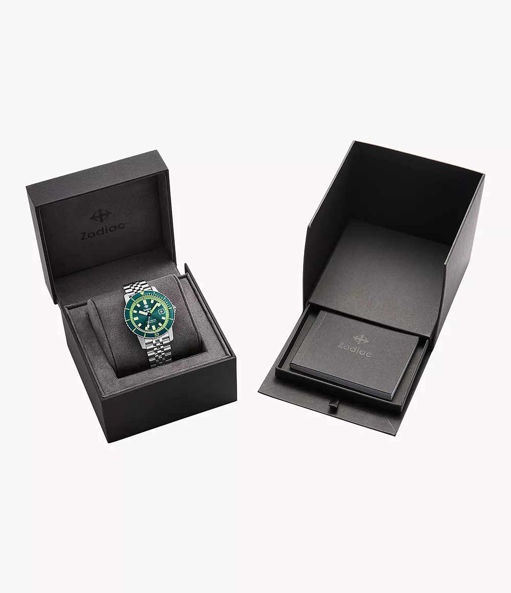 Zodiac ZO9310 Compression Diver Automatic Stainless Steel Green Zodiac ZO9310 Compression Diver Automatic Stainless Steel Green