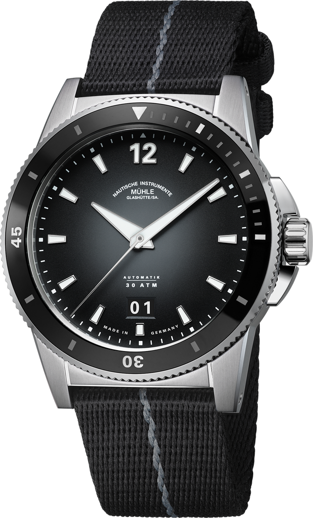 Muhle Glashutte M1-52-43-NB Sportivo Big Date Ceramic Bezel Textile Strap
