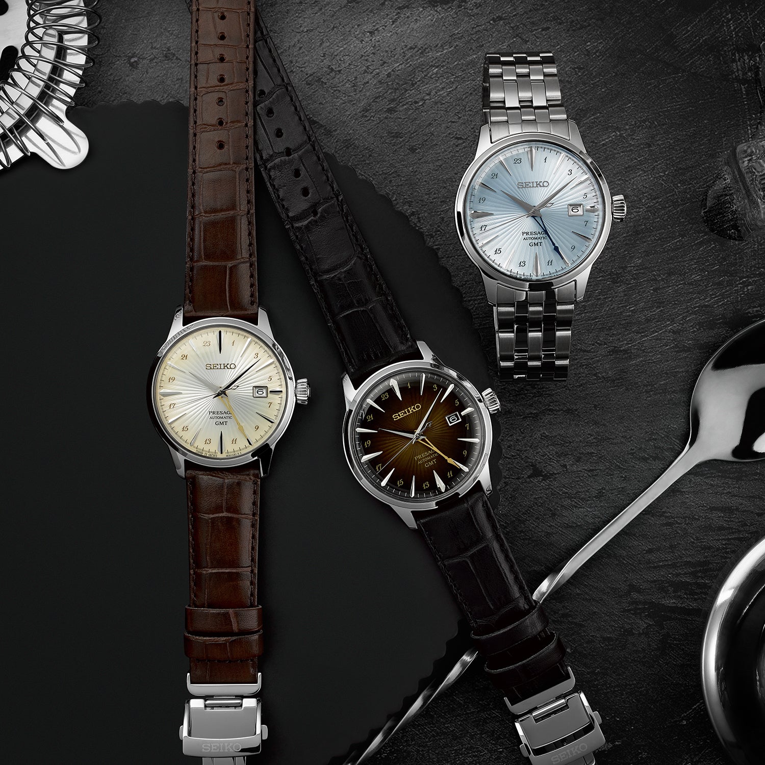 Seiko Presage SSK039 Rusty Nail Cocktail Time GMT Automatic