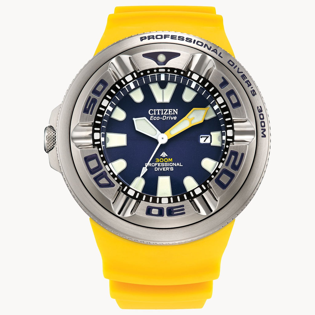 Citizen BJ8058-06L Promaster Dive Ecozilla Blue Dial Yellow Band // Pre-Owned