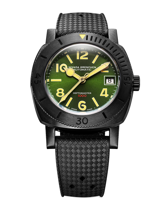 Nivada Grenchen 14135A01 Depthmaster Black and Green 1000m Automatic