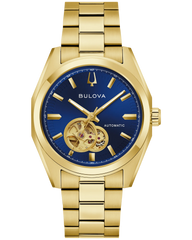 Bulova 97A203 Surveyor Automatic Blue Dial Gold Tone 39mm