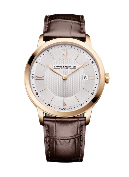Baume et Mercier 10857 Classima Quartz 40mm Silver Sun-Satin Dial Gold Tone