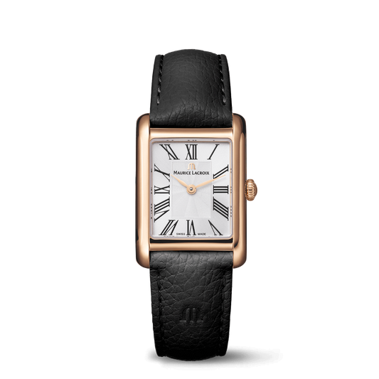 Maurice Lacroix FA1205-PVP01-110-2 Fiaba Square Sunray Silver Dial Rose Gold PVD Ladies Quartz Leather