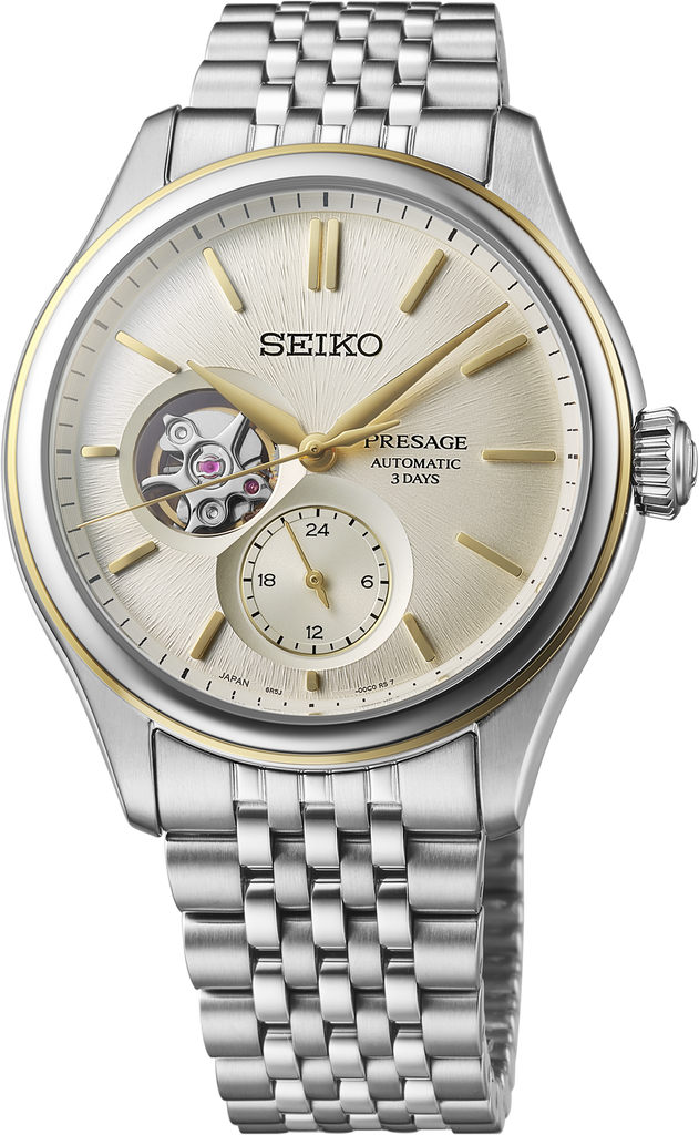Seiko Presage SPB480 Classic Series Shiro-Iro Heartbeat Gold Accents Automatic