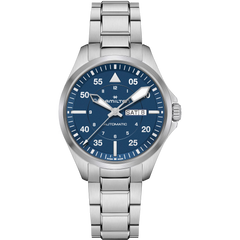 Hamilton H64635140 Khaki Aviation Pilot Day Date Auto Blue Dial