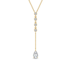 Pear & Round Lab-Grown Diamond Lariat Necklace