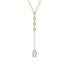 Pear & Round Lab-Grown Diamond Lariat Necklace