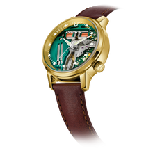 Accutron 27A206 Spaceview 314 Tuning Fork Solid 18k Gold Italian Leather Strap