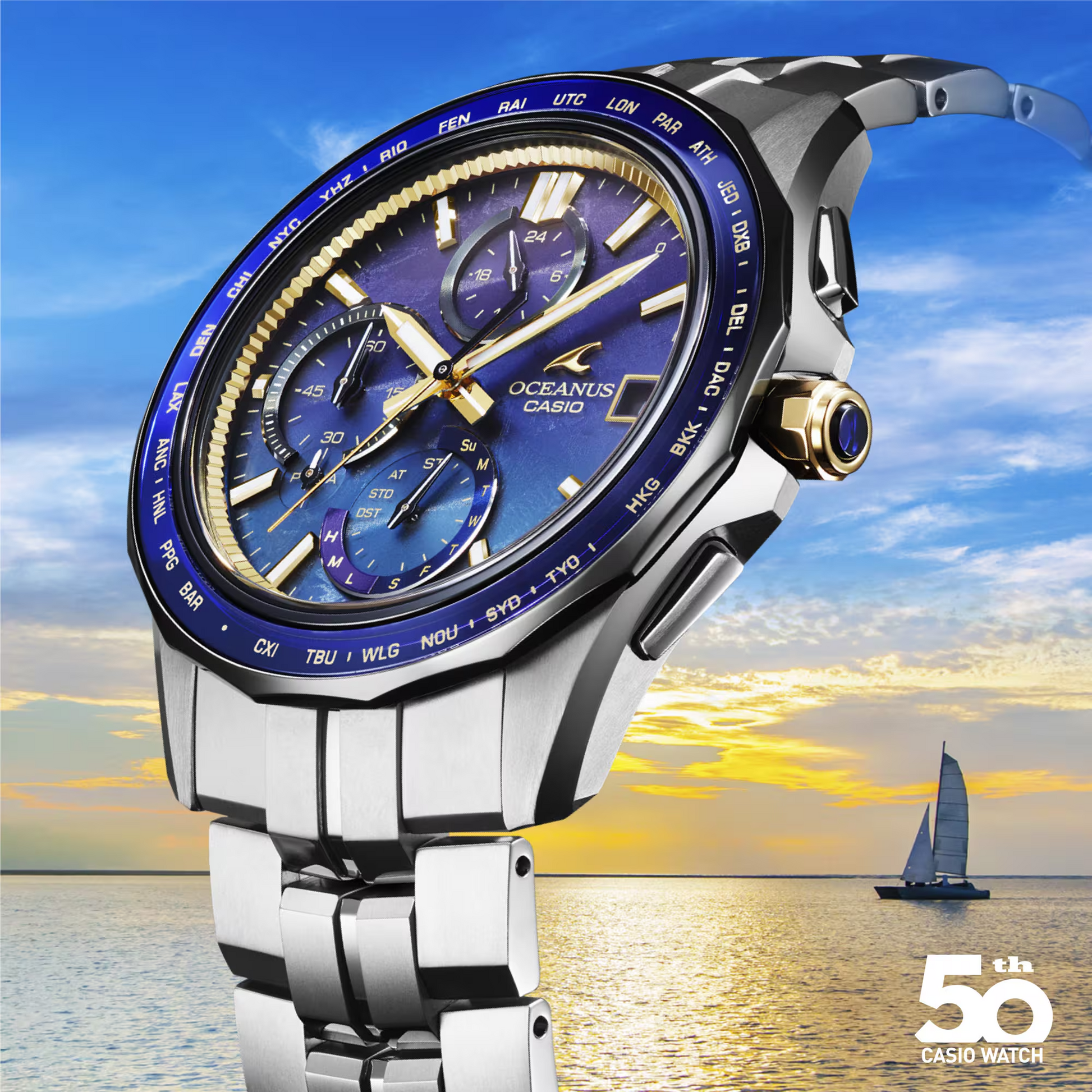 Casio Oceanus OCWS7000SS-2A 50th Anniversary Manta Sky and Sea Casio Oceanus OCWS7000SS-2A 50th Anniversary Manta Sky and Sea