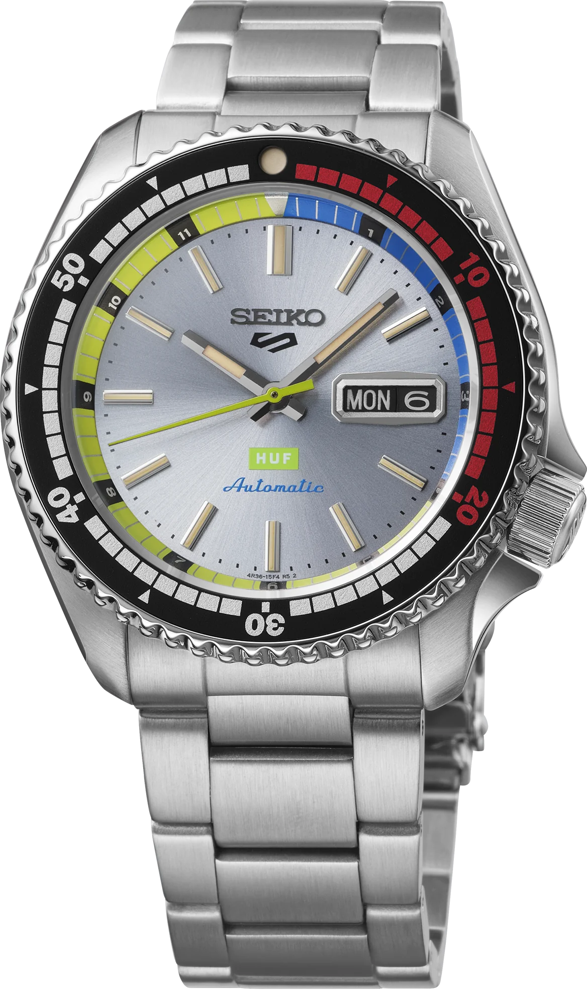 Seiko 5 Sports SRPL33 HUF Limited Edition Automatic Silver Dial