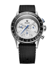 Nivada Grenchen 87046Q01 Chronoking Mecaquartz Racing Grey Silver Dial