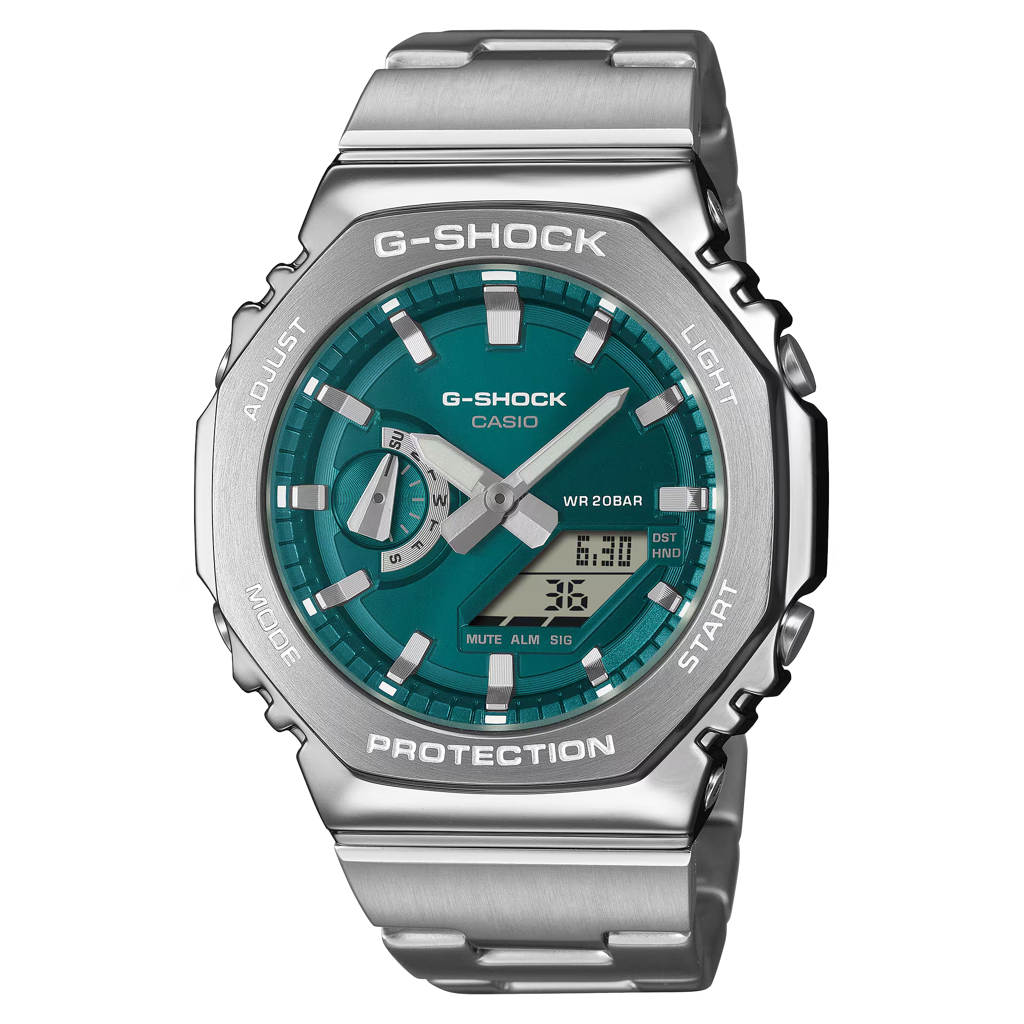 G-Shock GM2110D-3A1 G-STEEL 2100 Series Casioak Green Dial Ana-Digi