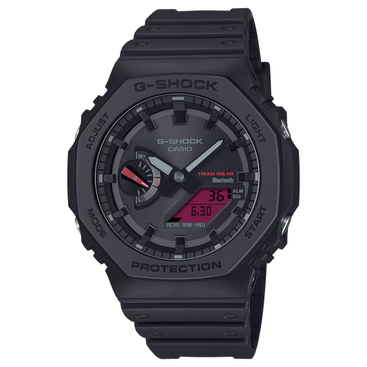G-Shock GAB2100BBR-1A Black and Bold Red Octagonal Ana-Digi Tough Solar