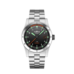 Fortis F4220005 Flieger F-39 Original Block Bracelet Time Zone Bezel Automatic