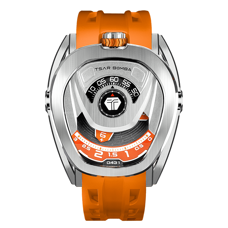 TSAR BOMBA Reactor Interchangeable Watch Silver Orange