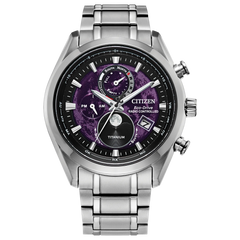 Citizen BY1010-81Z Tsuki-yomi A-T Atomic Timekeeping Super Titanium Purple Dial Moonphase