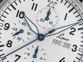 Laco 862153.MB Kiel 2 Weiss Chronograph White Dial Metal Band