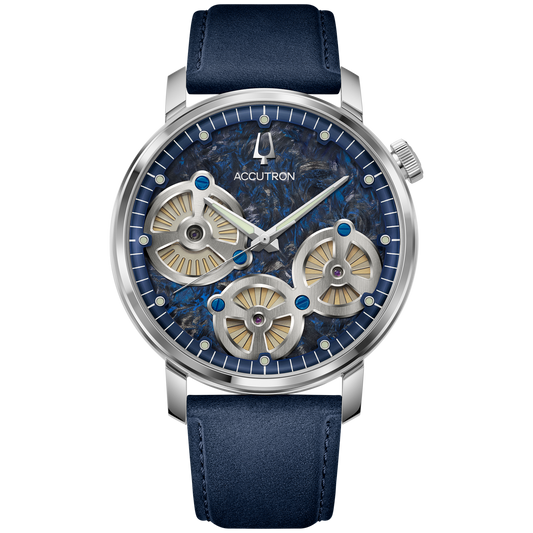 Accutron 26A215 Spaceview Evolution Forged Carbon Dial Electrostatic Blue