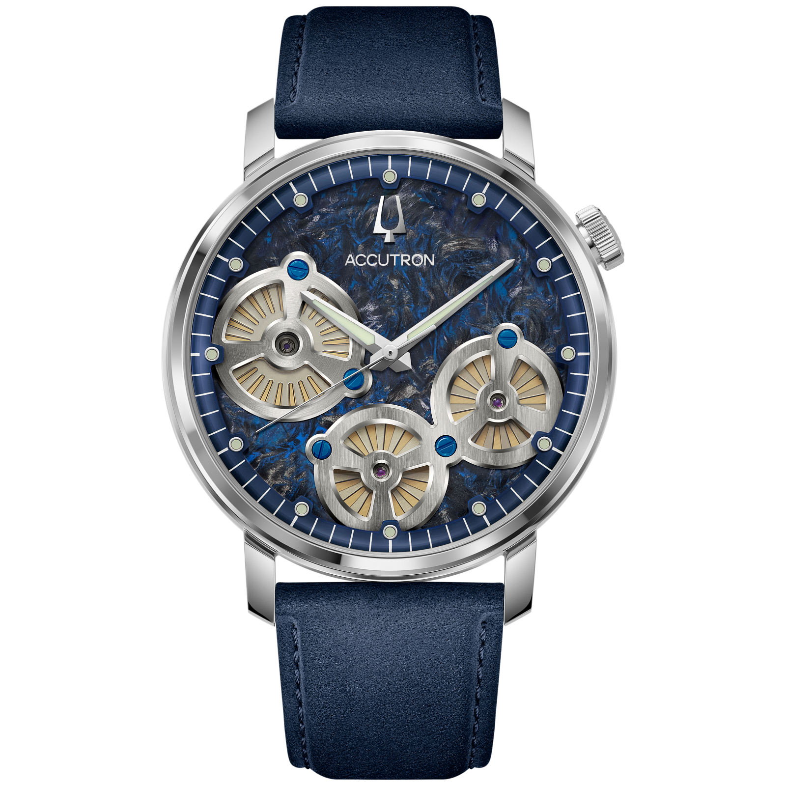 Accutron 26A215 Spaceview Evolution Forged Carbon Dial Electrostatic Blue
