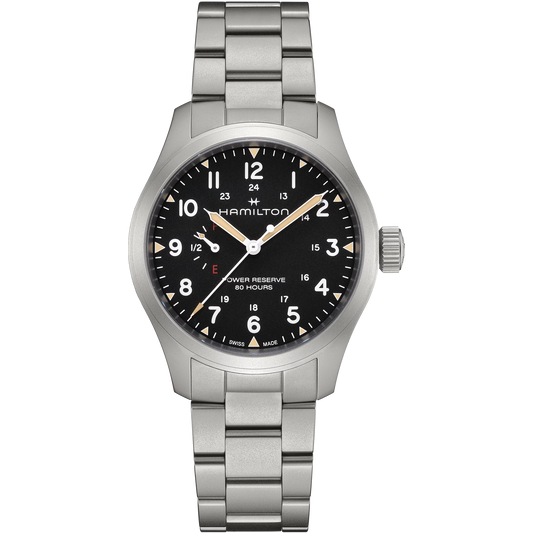 Hamilton H69509130 Khaki Field Mechanical Power Reserve Black Dial