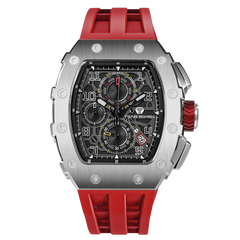 Tsar Bomba TB8204Q-33 Elemental Calendar Version Quartz Silver Red