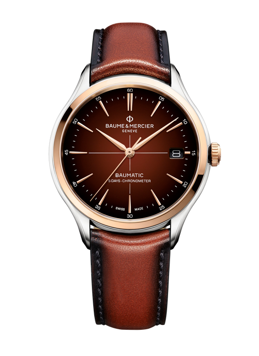 Baume et Mercier 10713 Clifton Baumatic 5 Days Chronometer Brown Dial