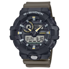 G-Shock GA710TU-1A3 Utilitarian Style Analog-Digital Olive Green Black Face