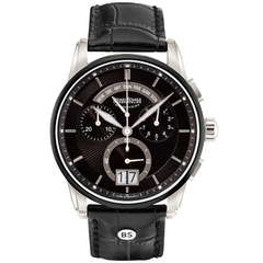 Bruno Sohnle 17-73117-741 Grandioso Chronograph Big Date Black Leather