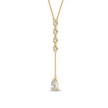 Pear & Round Lab-Grown Diamond Lariat Necklace
