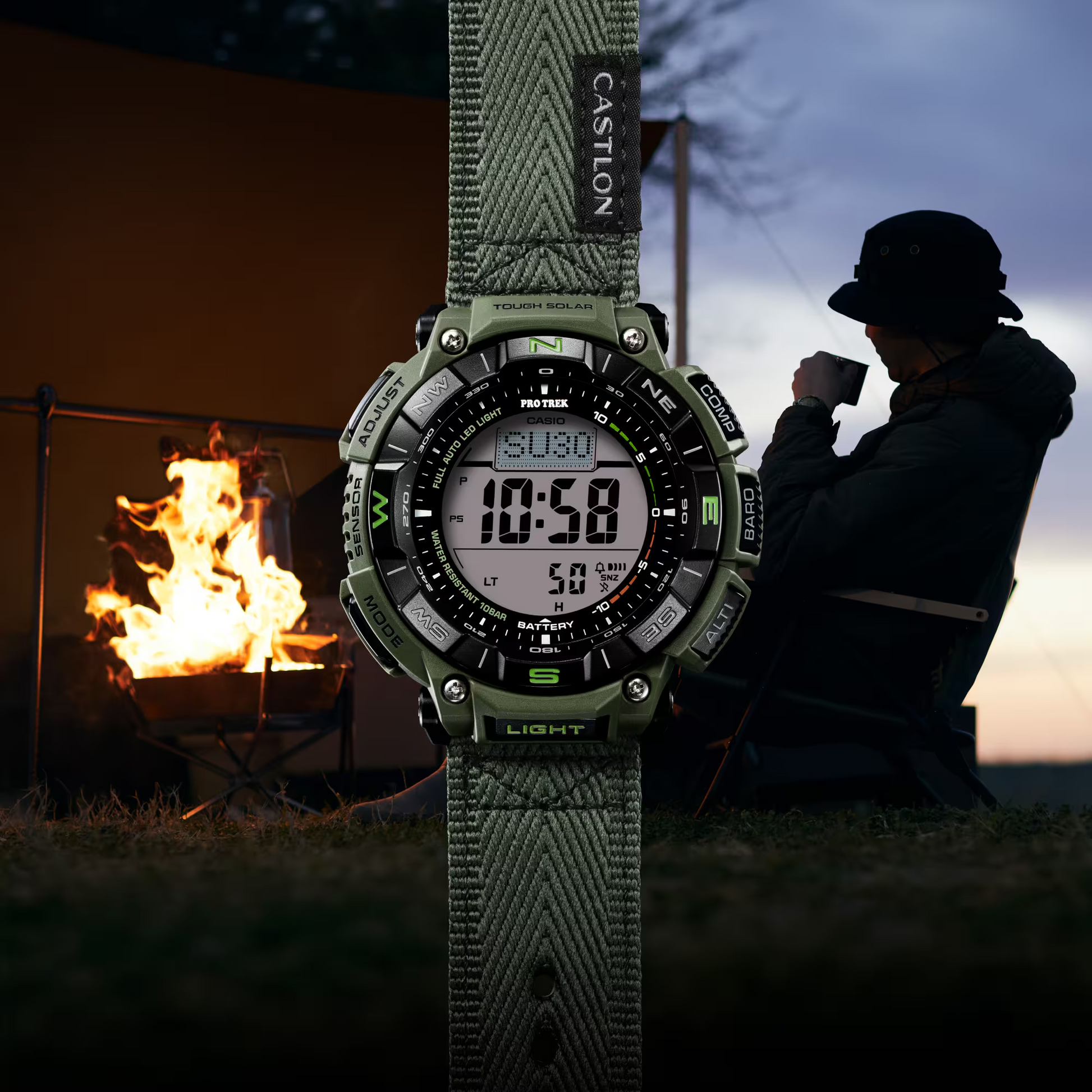 G-Shock PRG340B-3 Pro Trek CASTLON Triple Sensor Solar Powered Bio