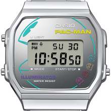 G-Shock A168WEPC-7A PAC-MAN Collaboration Vintage Silver Digital