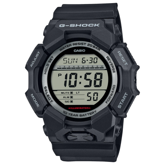 G-Shock GD010-1 Digital 10 Year High Brightness Black Resin