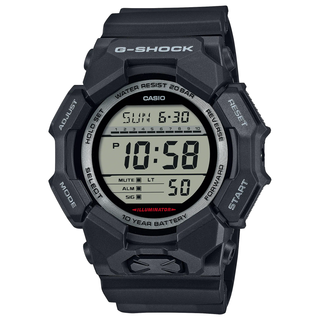 G-Shock GD010-1 Digital 10 Year High Brightness Black Resin